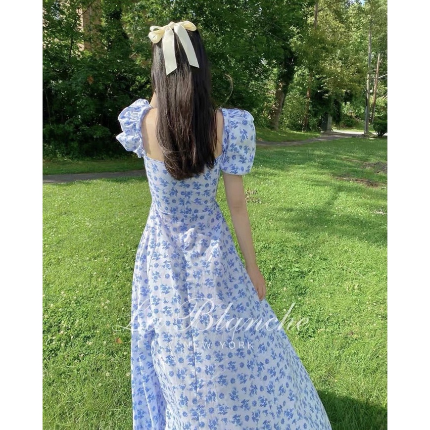 Đầm midi hoa bẹt vai đi biển, đi núi siêu đẹp - Rossy Fashion