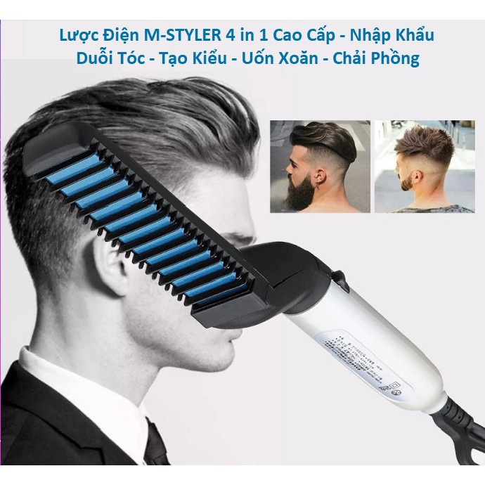 Lược Điện Chải Tóc Tạo Kiểu Cho Nam - Chải Phồng - Duỗi Tóc - Tạo Kiểu - Công nghệ Hàn Quốc