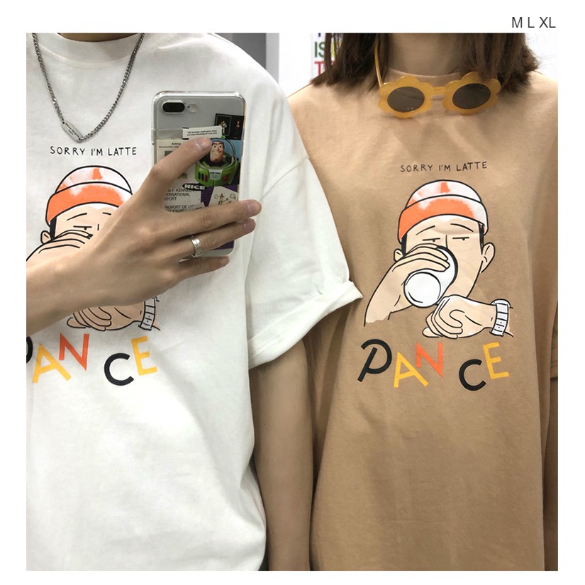 Áo thun tay lỡ  SORRY I'M LATTE  phông Unisex nam nữ tee oversize form rộng pull Ulzzang Streetwear Hàn Quốc vải mềm