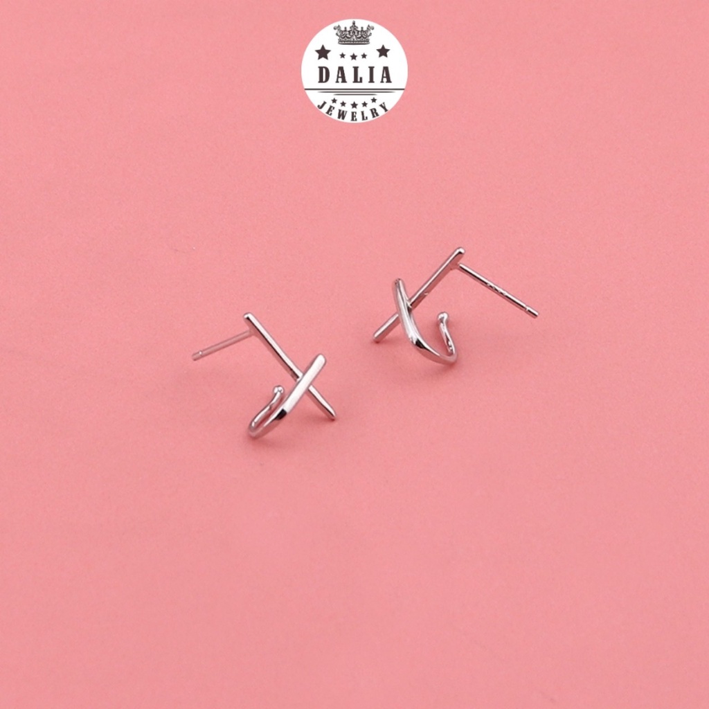 Bông tai thánh giá bạc 925 DaLiA Jewelry cho nam và nữ khuyên tai bac cá tính