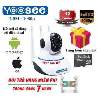 Camera IP Yoosee 3 râu 2.0M Full HD Kèm Thẻ Nhớ 32Gb