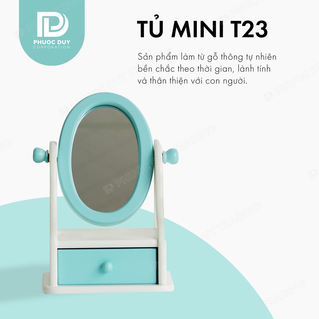 Tủ mini để bàn đa năng - Tủ nữ trang mỹ phẩm T23 có gương