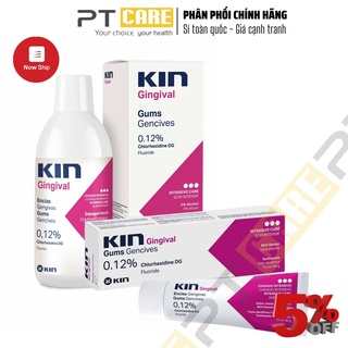 PT CARE | Combo Nước Súc Miệng Và Kem Đánh Răng Kin Gingival 250ml/75ml Ngăn Ngừa Viêm Nướu