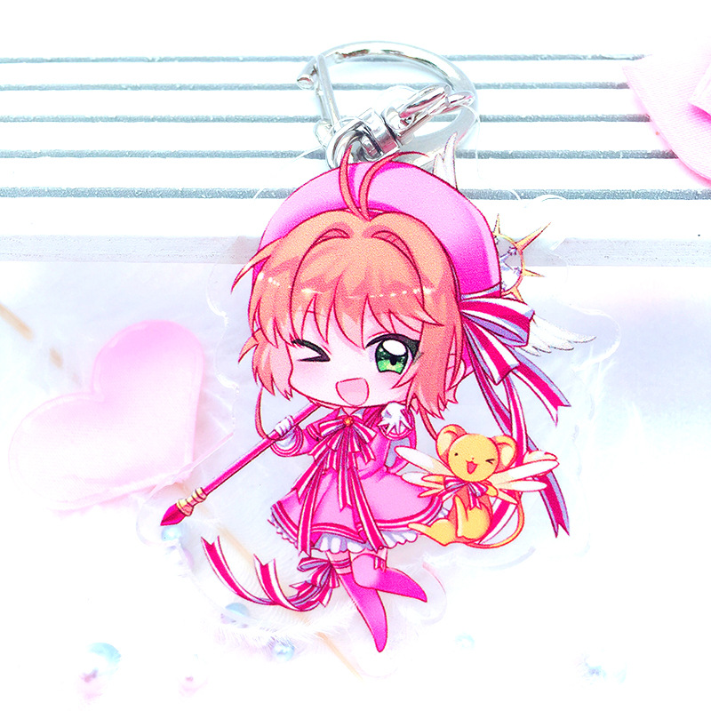 Móc khóa acrylic hình nhân vật anime Sakura dễ thương xinh xắn
