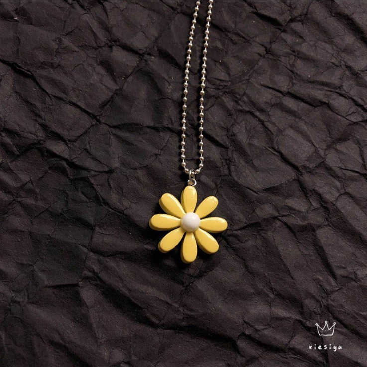Dây chuyền/ Khuyên tai kiểu hoa cúc phong cách Hàn Quốc thời trang dành cho nữ 13141