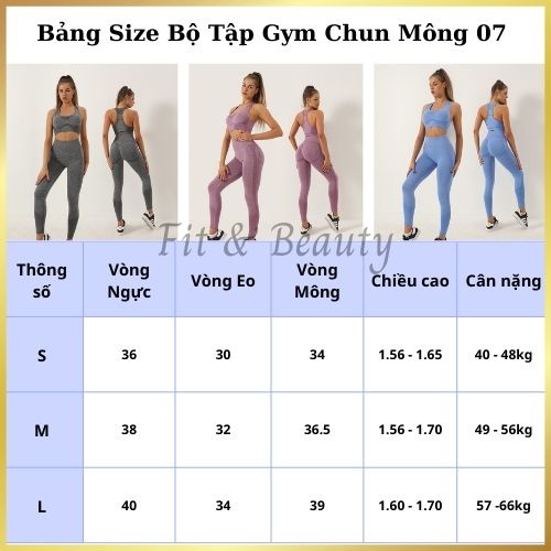Bộ tập gym yoga nữ quần dài chun mông áo bra ba lỗ thể thao vải dệt kim cao cấp SET07