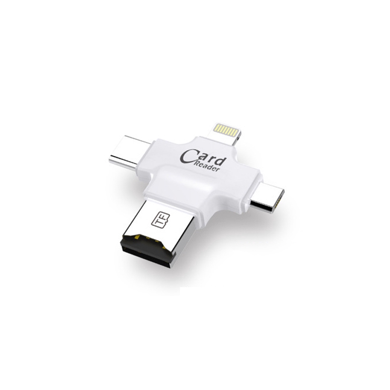 Đầu đọc thẻ nhớ đa năng 4 trong 1 loại C/Lightning/Micro USB/USB 2.0