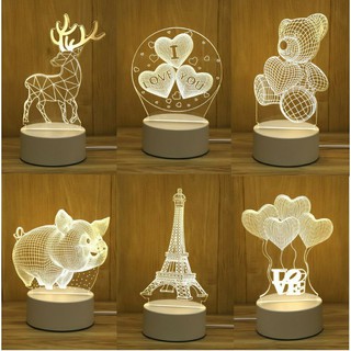 [HCM] - Đèn ngủ 3D ánh sáng vàng dịu nhẹ lãng mạn sang trọng