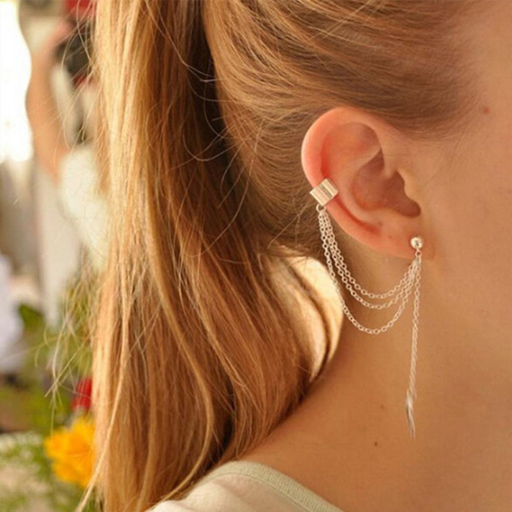 Bông tai xỏ lỗ phối gắn vành độc đáo ấn tượng cho nữ