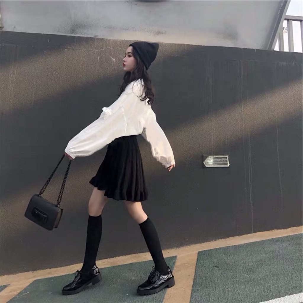 (new) Áo Sơ Mi Nữ Trắng Cánh Dơi 🦋 Áo Somi Viền Bèo Chất Đũi Tay Bồng
