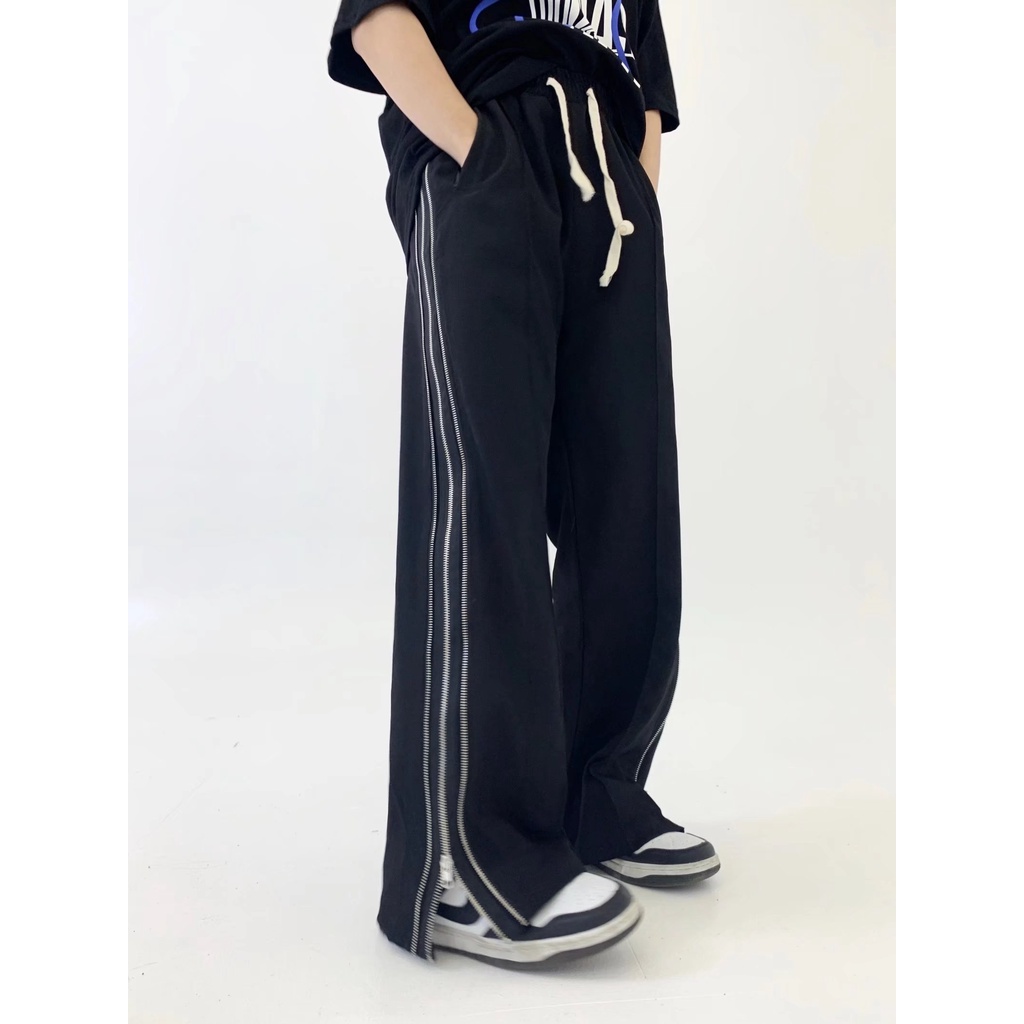 Quần Jogger Dây Rút Hai Bên Có Khóa Kéo Phong Cách Hip hop Thời Trang Dành Cho Nam