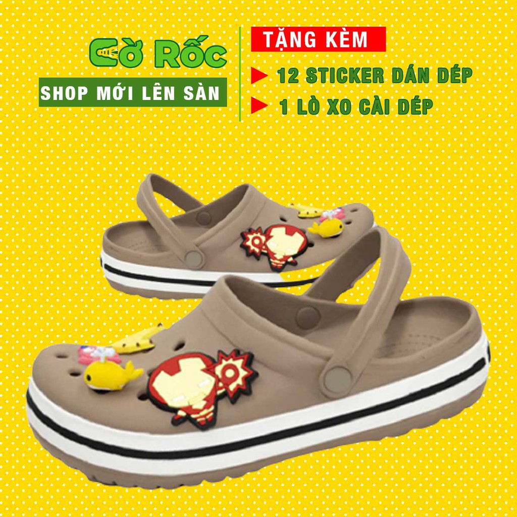 Dép cross đế bánh mì sục bít đầu cho nam và nữ đủ size 36, 37, 38, 39, 40, 41, 42, 43, 44, màu nâu hàng xuất khẩu