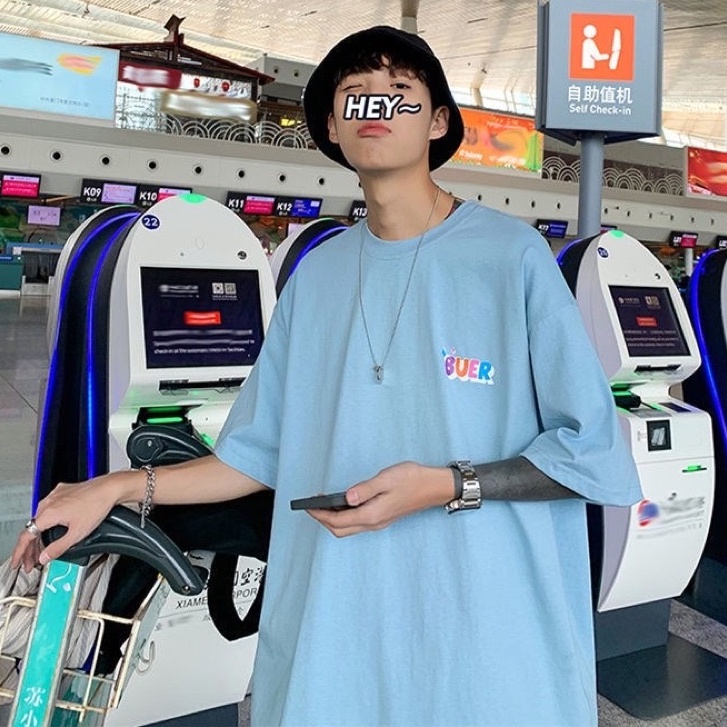 Áo thun Unisex form rộng tay lỡ, Áo phông nam nữ cotton thấm hút, dày dặn mềm mịn họa tiết BUER