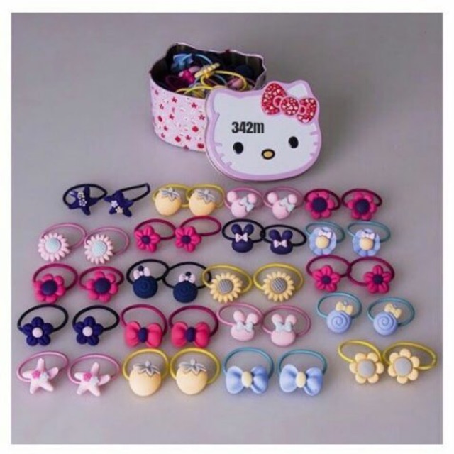 Hộp 40 Dây Cột Tóc Cho Bé ( có mẫu kitty)