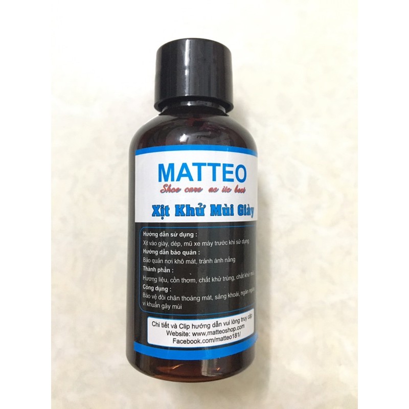 Xịt khử mùi giày Matteo 50ml