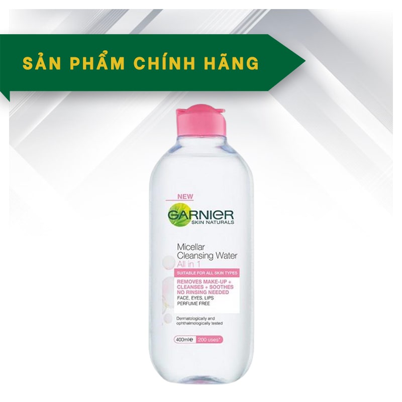 Nước làm sạch và tẩy trang cho mọi loại da Garnier Micellar Water 400ml