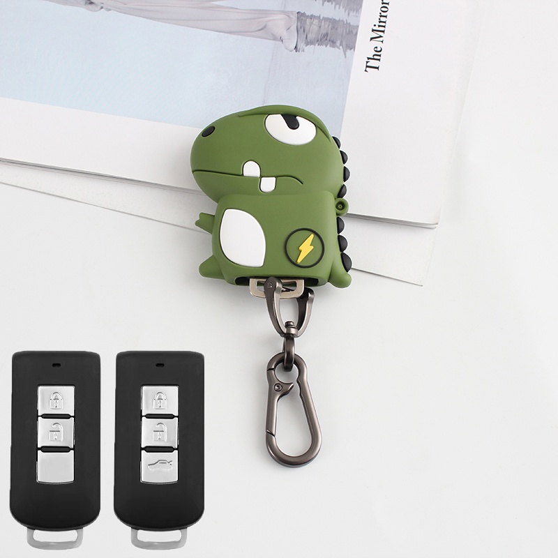 ❤️Vỏ Bọc Chìa Khóa Điều Khiển Từ Xa Bằng Silicon Hình Khủng Long Cho Xe Hơi Mitsubishi