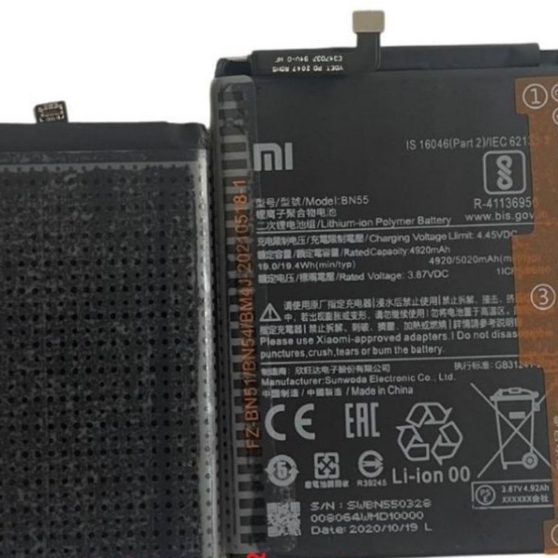 Pin redmi note 9s chính hãng Pin Xiaomi Redmi Note 9s BN55 Dung Lượng 5020mAH bảo hành 6 tháng