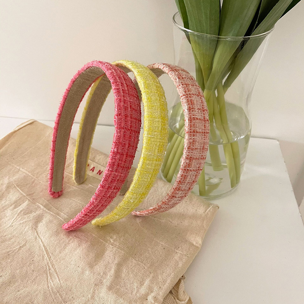 Băng Đô Cài Tóc Bản To Hoạ Tiết Sọc Ca Rô Nhiều Màu Sắc Cho Nữ