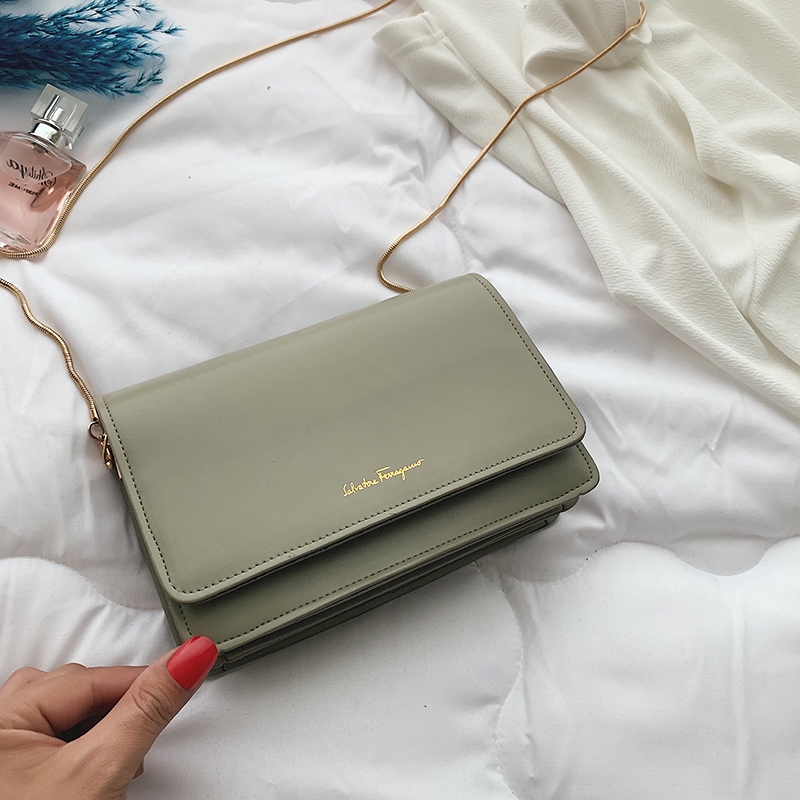 Túi đeo chéo vai chất lượng cao dây xích mảnh thanh lịch thời trang Pháp xuân hè 2020