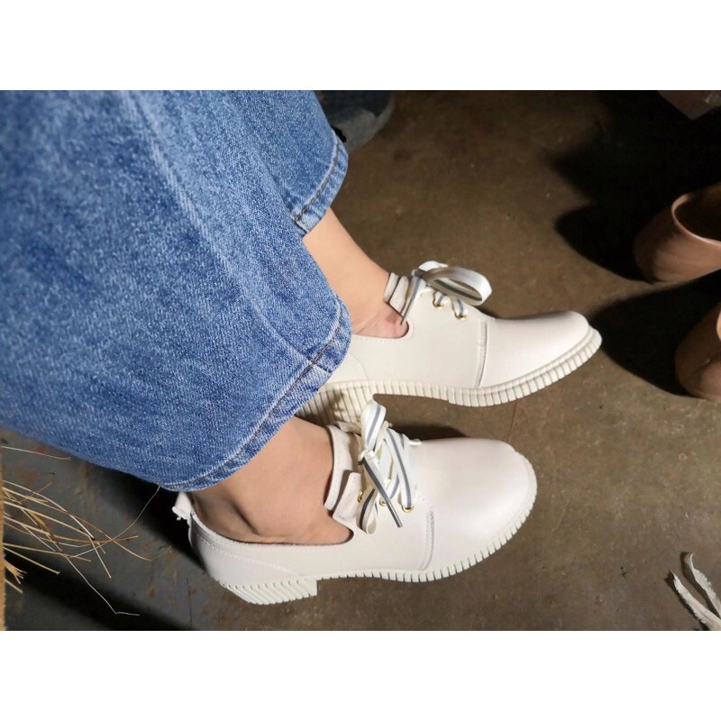 [HÀNG CÓ SẴN] Giày da nữ, Giày Oxfoxd nữ, giày mũi tròn, giày da PU mềm đẹp | BigBuy360 - bigbuy360.vn