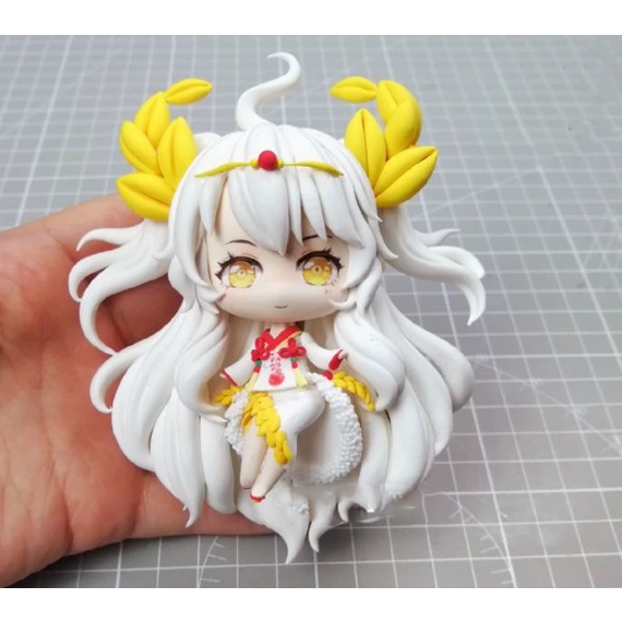 Khuôn silicone  trong dẻo nặn đất sét hình nữ Q chibi 4cm