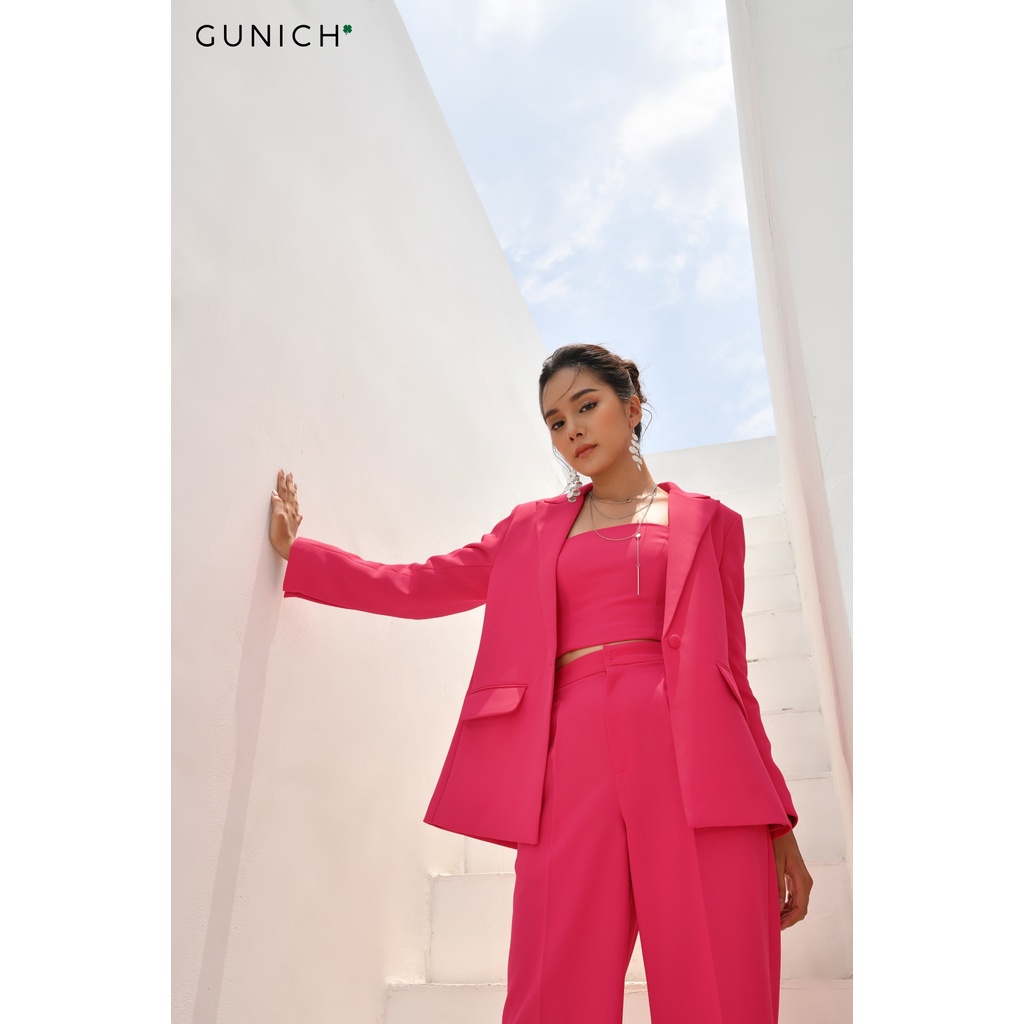 Áo blazer vest basic hồng bacon Gunich