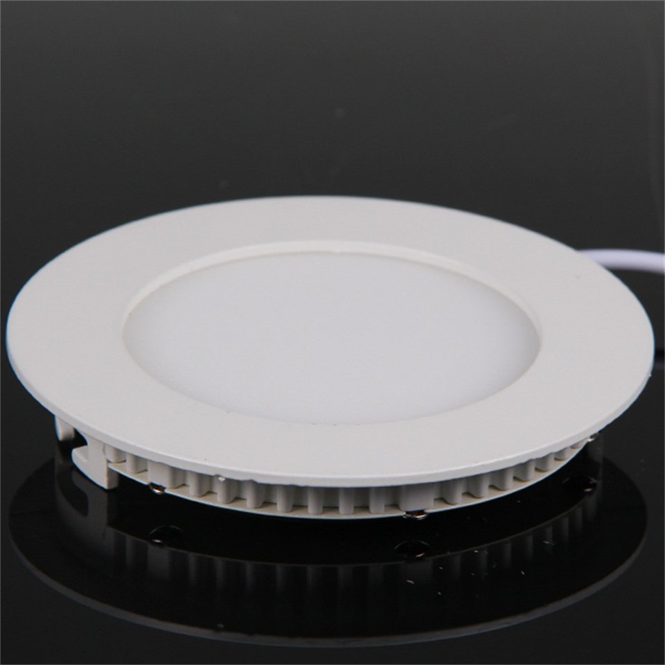 Đèn LED âm trần 12W màu trắng ấm chiếu sáng hình tròn loại phẳng mỏng QKC