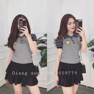 Chấn váy xếp ly 2 tầng