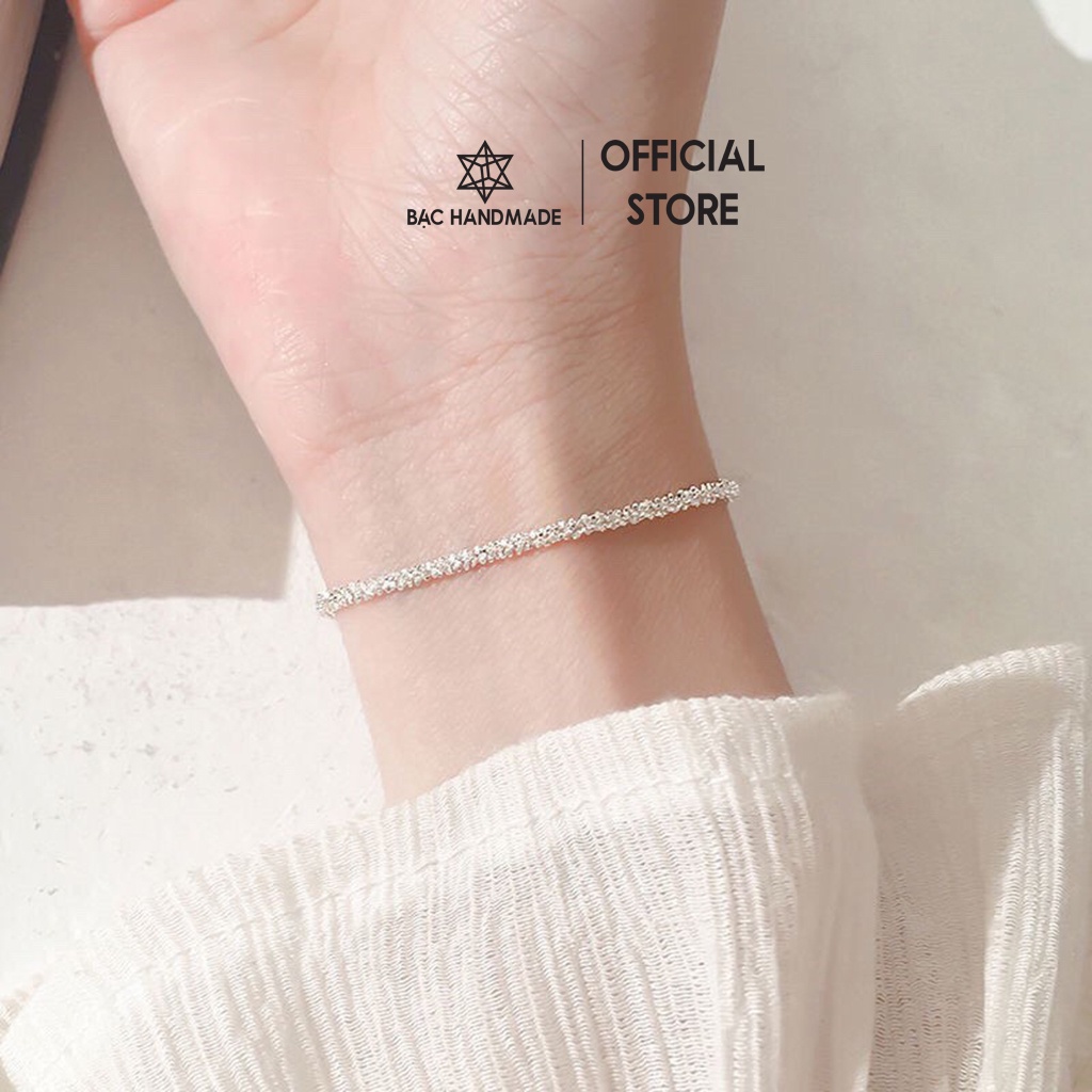 Lắc tay Bạc Handmade.Vòng tay nữ xù lấp lánh bạc nguyên chất-Bạc Handmade