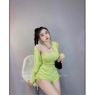 Sét bộ 3 món chất gân co giãn, Set đồ nữ