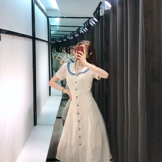 ĐẦM ULZZANG DÁNG DÀI NÚT XANH