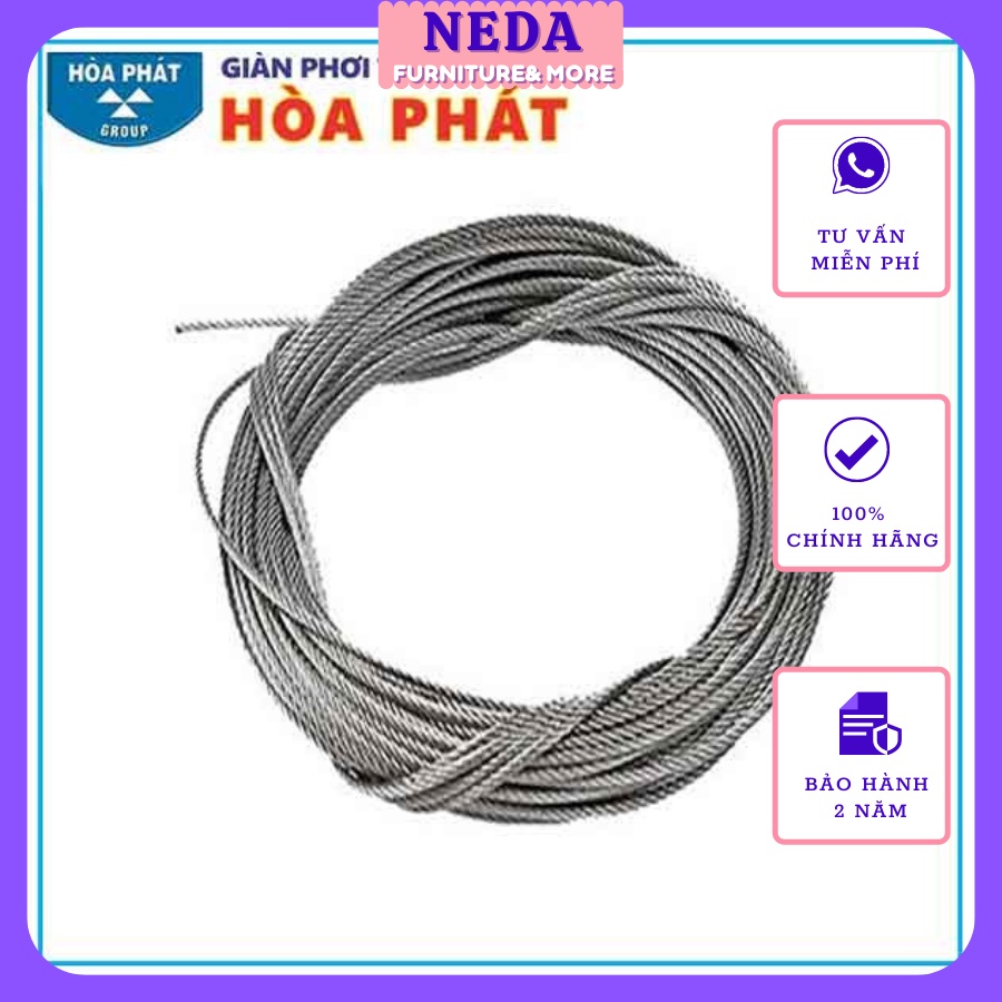 Dây cáp giàn phơi thông minh, Dây cáp inox 304 chính hãng Hòa Phát chắc chắn , dẻo dai, không xù đứt, dễ dàng lắp đặt