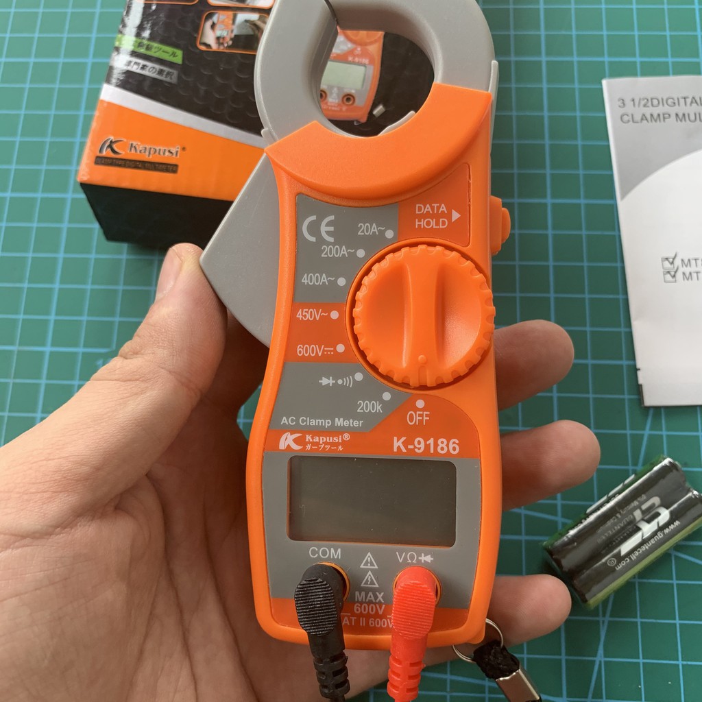 Ampe kìm - Đồng hồ đo vạn năng Kapusi lcd chính xác cơ động kèm pin và bút đo