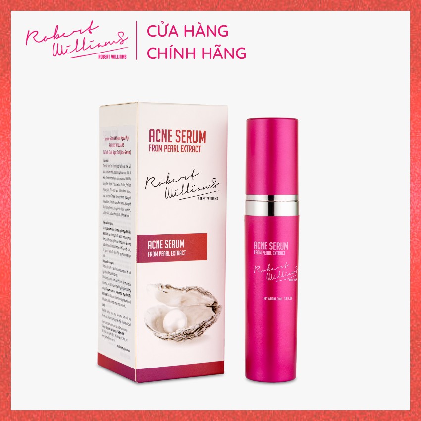 Tinh chất serum dưỡng sáng giảm mụn mờ thâm Ngọc trai 30ml ROBERT WILLIAMS Acne Serum