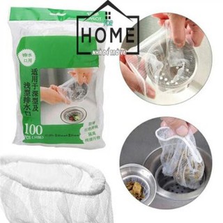 Bộ 100 túi lưới lọc rác bồn rửa chén