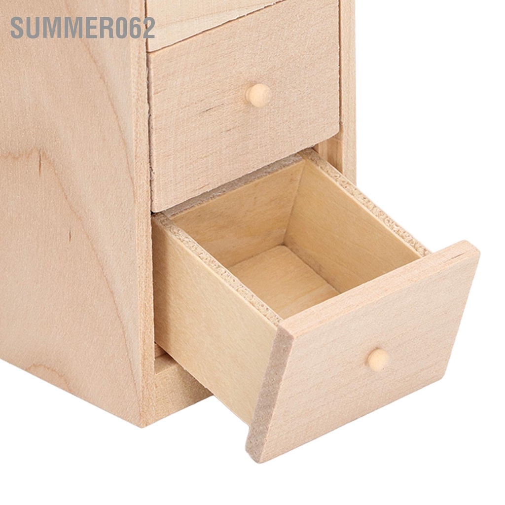 [Hàng Sẵn] Mô hình tủ mini có ngăn kéo 3 lớp Đồ đạc lưu trữ trong nhà búp bê cho tỷ lệ 1:12【Summer062】