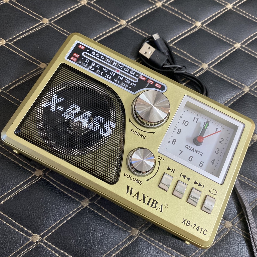 Đài FM WAXIBA XB-741C Cao Cấp. Nghe Radio,FM, Tích Hợp Đồng Hồ, Hỗ Trợ Đèn Pin. Dễ Dàng Sử Dụng