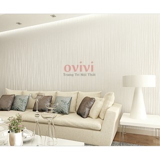 Giấy dán tường màu trắng trơn loại dày nhám đẹp