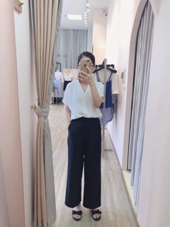 MOMOCO Quần culottes cạp liền _ đen 3517