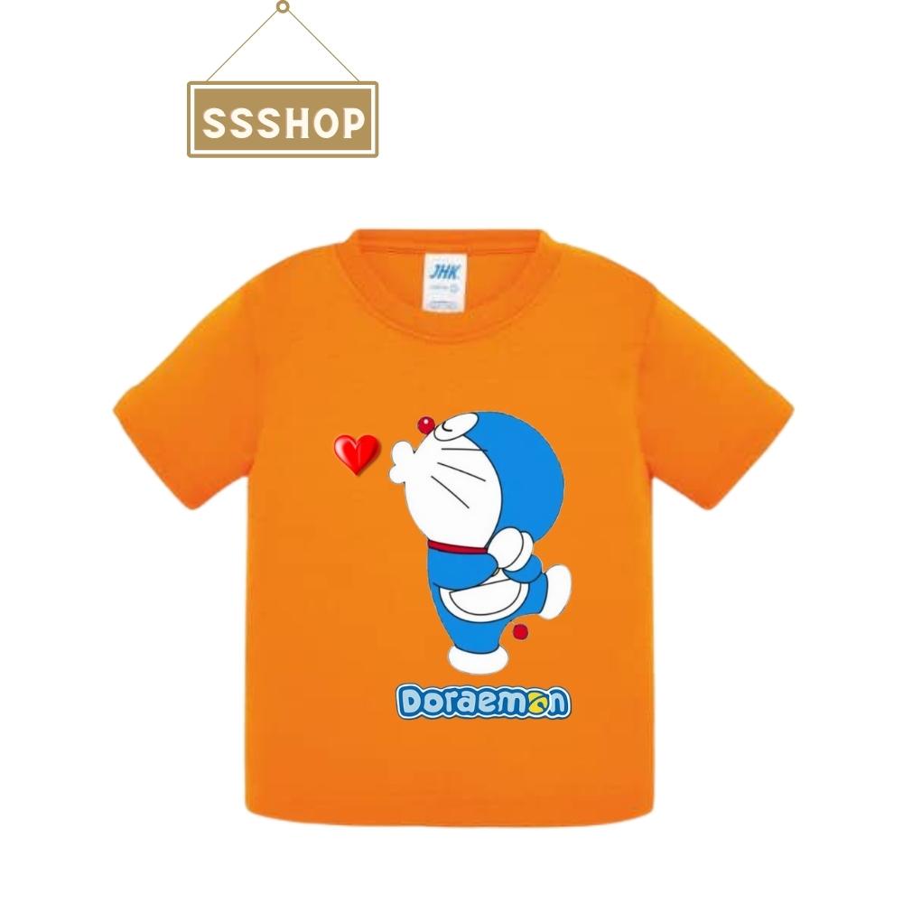 Áo thun trẻ em💖Áo cotton mát mịn họa tiết Doraemon siêu dễ thương cho bé trai và bé gái - SSSHOP 05