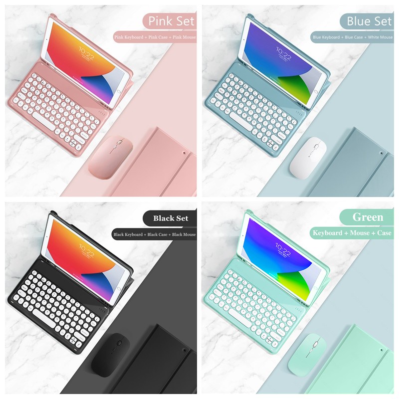 ❣Bộ Bao Da Máy Tính Bảng + Bàn Phím + Chuột Cho Ipad Pro 11 8th 7th Gen 10.2 2017 / 2018 9.7 10.5 Pro 9.7 Air Có Bán Lẻ