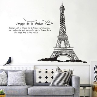 Decal dán tường cao cấp hình tháp eillel