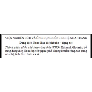 Dung Dịch Nano Bạc diệt khuẩn