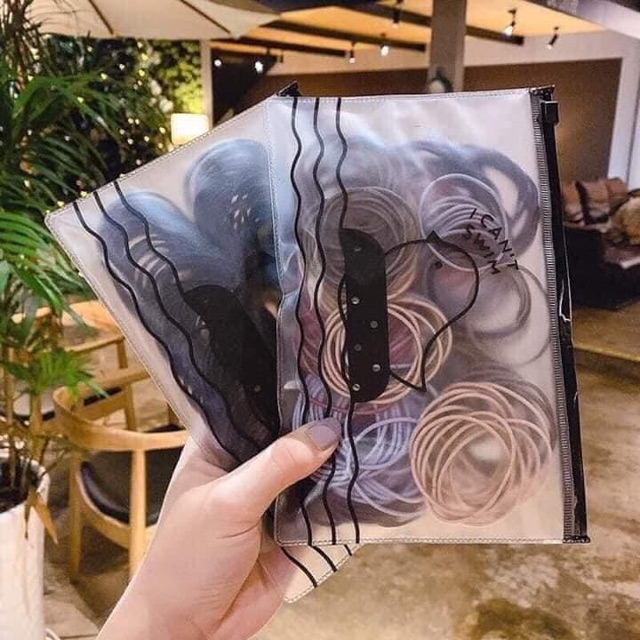 Set 100 dây buộc tóc siêu dai phong cách hàn quốc (1 túi mix nhiều màu)