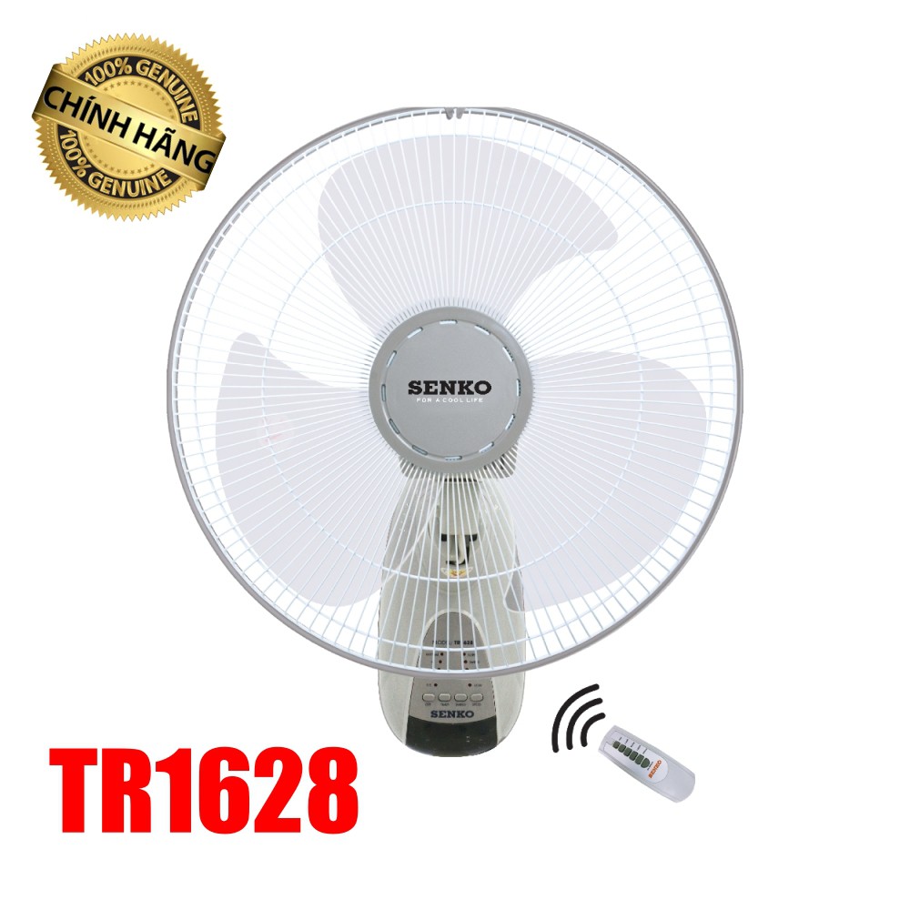 Quạt SENKO Có Remote Tiện Dụng TR1628 47W - Quạt treo tường, điều khiển động cơ lõi đồng - Bảo hành lên đến 2 năm