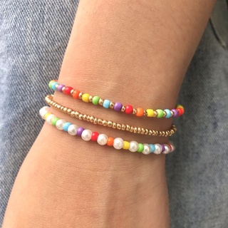 Handmade - Vòng tay hạt cườm cầu vồng