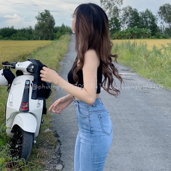 Quần jean cạp cao rách basic , quần skinny jean dài nữ lưng cao PLQ74