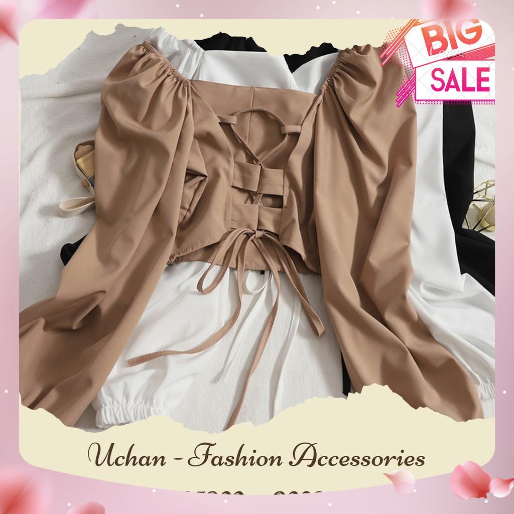Áo Croptop Thu Đông Sexy Kiểu Dáng Hàn Quốc siêu xinh nhà Uchan