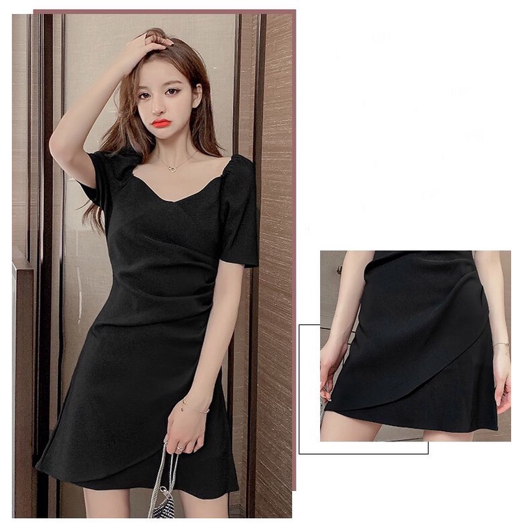 Đầm xoắn eo cổ V ôm body hàng Quảng Châu thời trang cao cấp | BigBuy360 - bigbuy360.vn